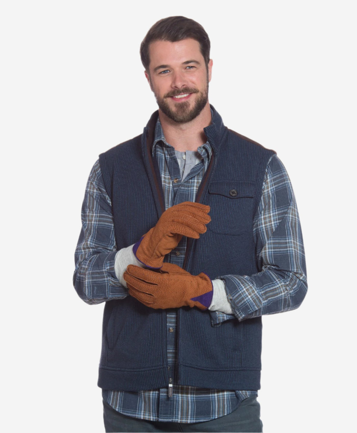 CA3646 (cork) - Men’s Italian carpincho cashmere-lined dress gloves