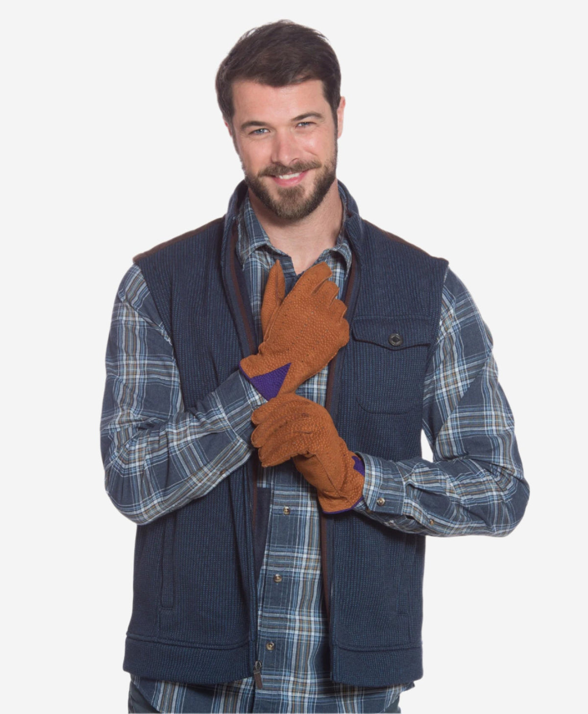 CA3646 (cork) - Men’s Italian carpincho cashmere-lined dress gloves