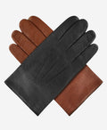 CA3976 (black) - Men's Italian cashmere lined leather gloves with unique contrast points 3