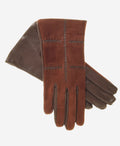 CA4330 (brown) – Women’s Italian suede gloves with cashmere lining, lambskin palms, and inserts 1
