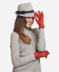 CA4439 (red) - Women’s quilted Italian leather gloves with cashmere lining 2