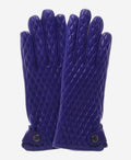 CA4439 (blue) - Women’s quilted Italian leather gloves with cashmere lining 1