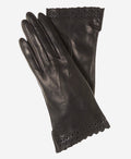 CA4534 (black) – Women’s Italian unlined dress leather gloves with “lace-work" cuff 1