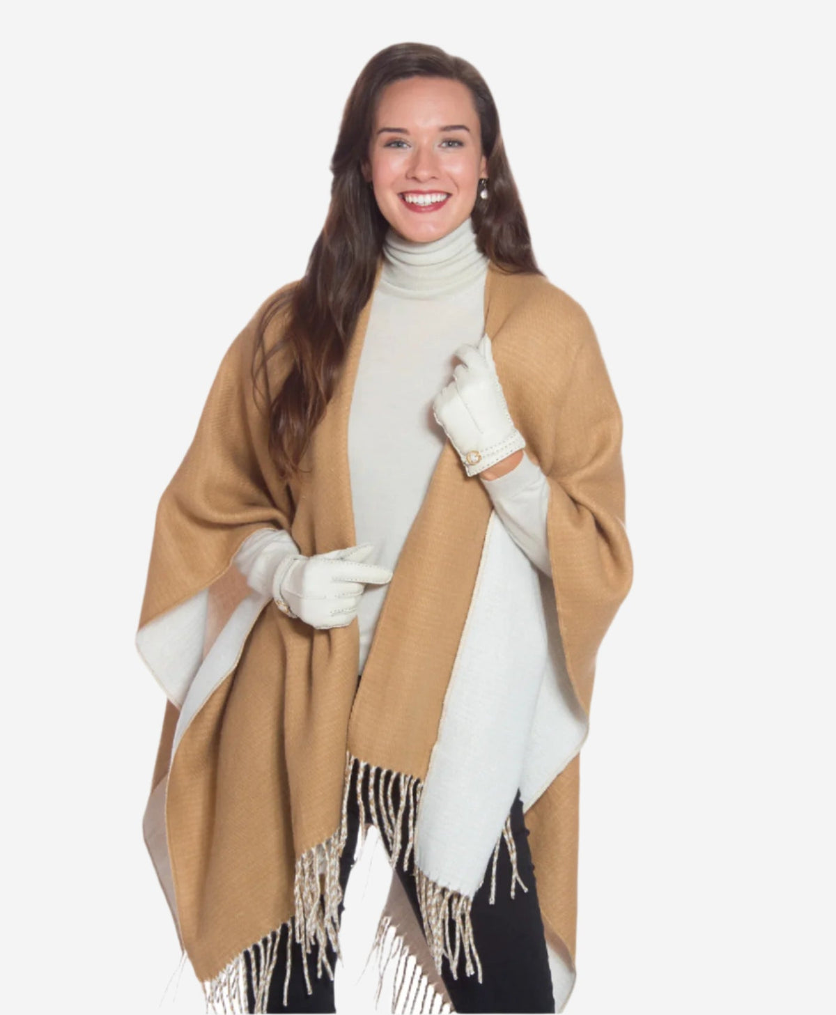 CA4661 (cream) - Women’s Italian handsewn deerskin gloves with cashmere lining and distinctive strap and buckle