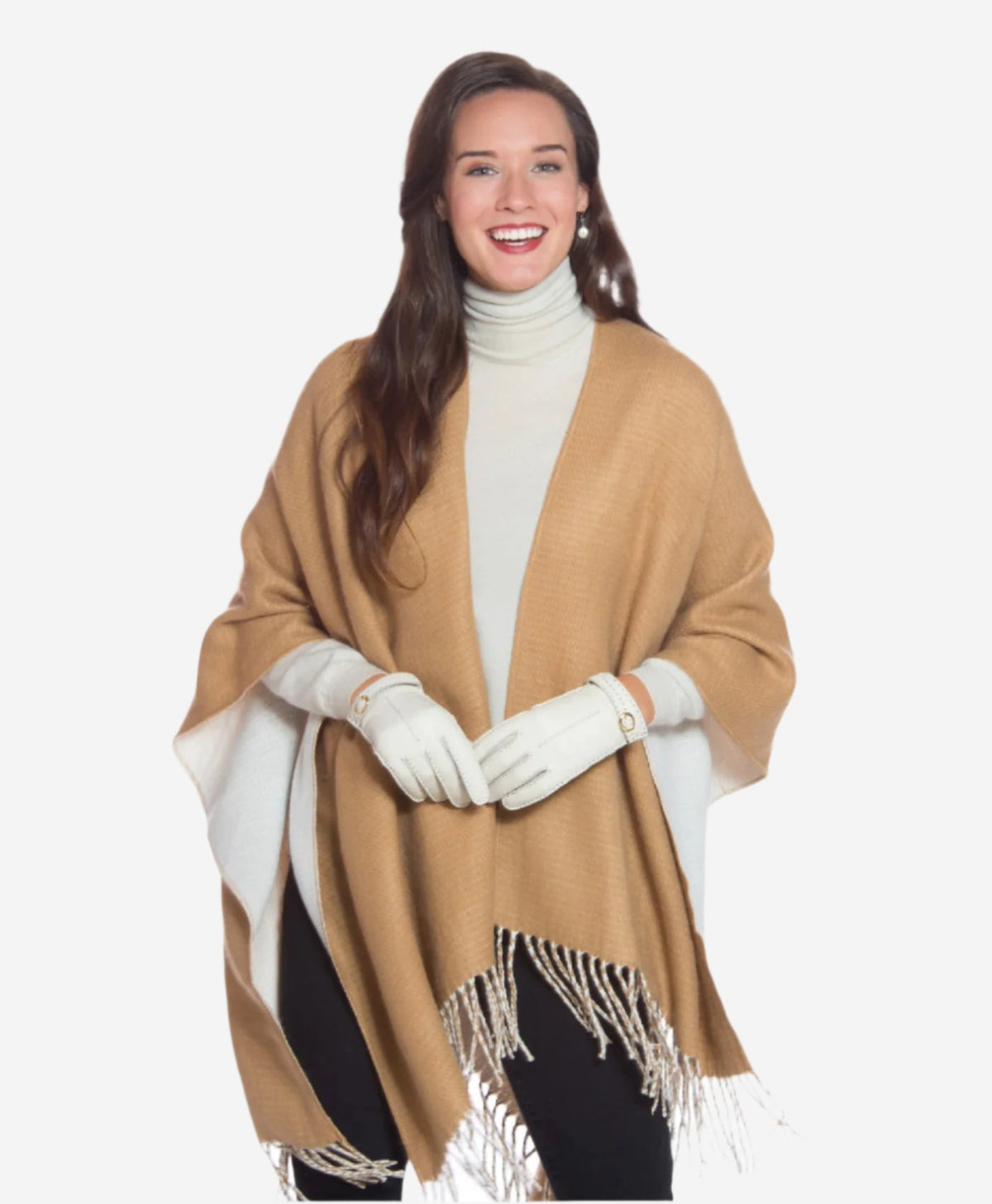 CA4661 (cream) - Women’s Italian handsewn deerskin gloves with cashmere lining and distinctive strap and buckle