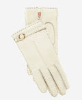 CA4661 (cream) - Women’s Italian handsewn deerskin gloves with cashmere lining and distinctive strap and buckle 1