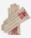 CA4916 (pink) - Handsewn Italian crochet driving gloves in lambskin leather 1