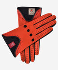 CA4918 (black/red) - Women’s unlined Italian lambskin driving gloves with ventilation holes 1