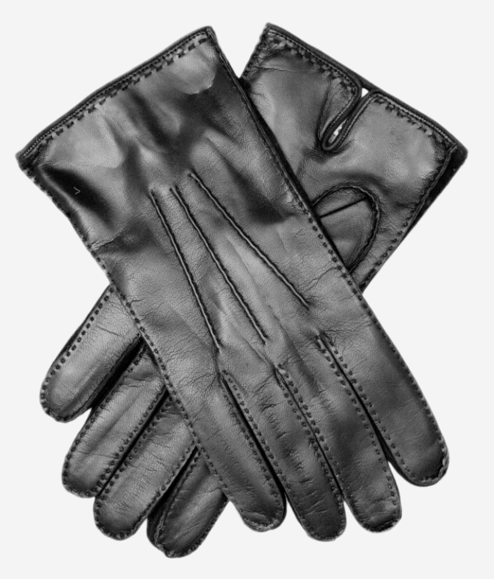 CC3104 (black) - Men's Italian handsewn cashmere lined leather gloves