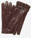 CC3239 (brown) - Men's Italian cashmere lined lambskin gloves with belt 1