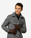 CC3239 (brown) - Men's Italian cashmere lined lambskin gloves with belt 5