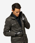 CC3301 (black) - Men’s Italian cashmere lined touchscreen leather gloves 7