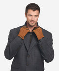 CC3434 (brown) - Men’s Italian suede and lambskin gloves with cashmere lining 2