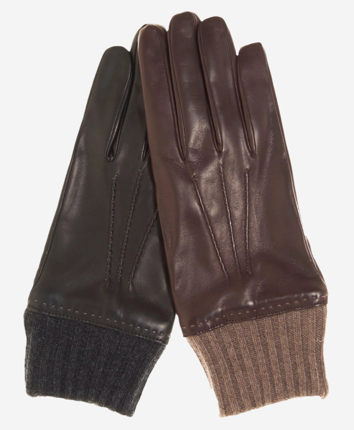 CC3502 (black) - Men’s Italian lambskin winter gloves with cashmere lining & extended wool cuff