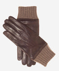 CC3502 (brown) - Men’s Italian lambskin winter gloves with cashmere lining & extended wool cuff 1