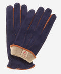 CC3640 (blue) - Men’s Italian handsewn suede and lambskin gloves with cashmere lining 1