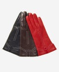 CC4005 (black) - Women’s Italian cashmere lined leather gloves with decorative stitching 2