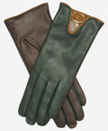 CC4160 (forest/brown) - Women’s Italian cashmere lined leather gloves with buckle 1