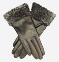 CC4172 (black/silver) - Women’s Italian cashmere lined leather gloves with Persian lamb cuffs 2