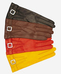 CC4201 (brown) - Women’s Italian cashmere lined leather gloves with buckle 3