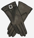 CC4201 (black) - Women’s Italian cashmere lined leather gloves with buckle 1
