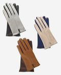 CC4313 (beige/blue) - Women’s two-tone Italian cashmere lined leather gloves 6