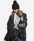 CC4510 (nat) - Women’s Italian cable knit cashmere and leather winter gloves 6