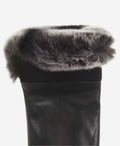 CC4516 (black) - Women’s Italian suede and Rex rabbit fur cuff lambskin gloves 3