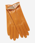 CC4668 (orange) - Women’s Italian orange suede winter gloves cashmere lined with unique hand detailing 3