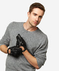 CD3501 (black) - Men’s handsewn Italian lambskin leather driving gloves 2