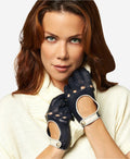 CD4134 (navy) - Women's Italian lambskin driving gloves 3