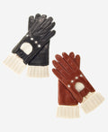 CD4141 (brown) - Women’s Italian winter leather driving gloves with cashmere lining 3