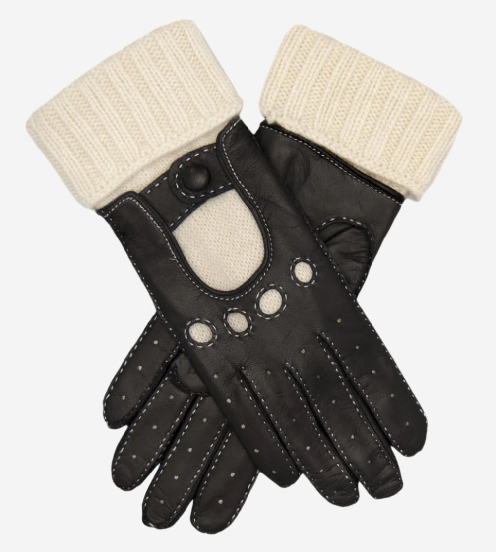 CD4141 (black) - Women’s Italian winter leather driving gloves with cashmere lining
