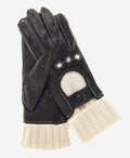 CD4141 (black) - Women’s Italian winter leather driving gloves with cashmere lining 1