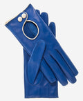 CD4255 (blue) - Women’s Italian leather driving gloves with contrast welting 1