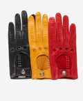CD4266 (yellow) - Women’s Italian leather driving gloves with contrast stitching 4