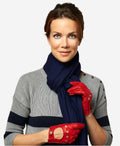 CD4266 (red) - Women’s Italian leather driving gloves with contrast stitching 4