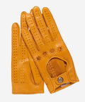 CD4266 (yellow) - Women’s Italian leather driving gloves with contrast stitching 1