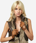 CD4378 (saddle) - Women's sporty Italian leather driving gloves 2