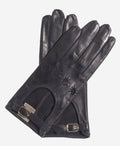 CD4814 (black) - Women’s Italian leather driving gloves with buckled strap 1