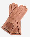 CD4814 (peach) - Women’s Italian leather driving gloves with buckled strap 1