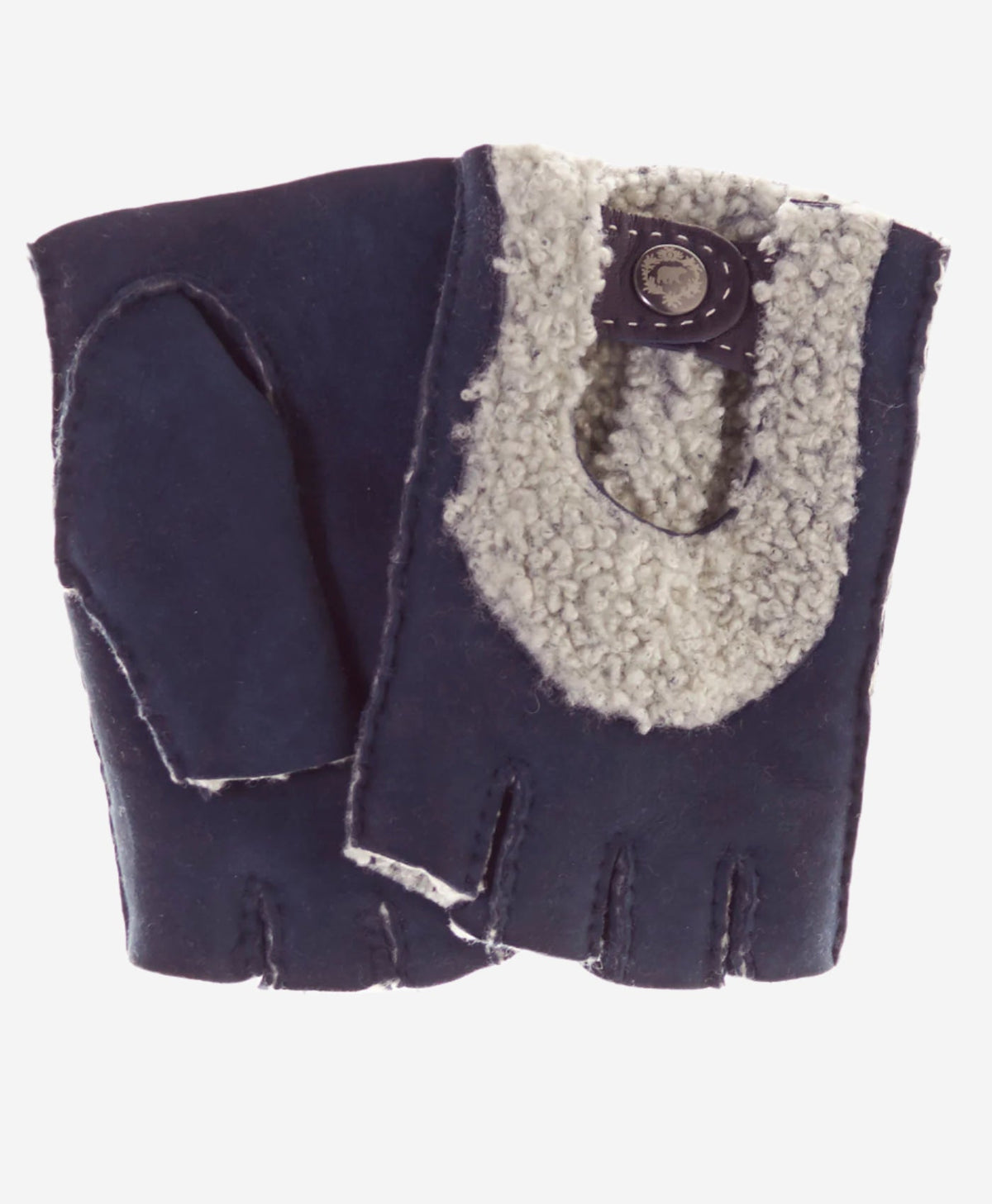 CL4522 (navy) - Women’s Italian shearling fingerless gloves