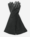 CR4001W6 (black) - Italian rabbit fur lined 6-button length leather gloves 2