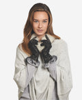 CR4405 (black) - Women’s Italian leather winter gloves with Rex rabbit fur cuff 2