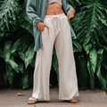 Cream Cotton Cabana Pants 7