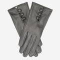 CS4070 (charcoal) - Women's Italian Silk Lined Lambskin Leather Gloves with Buttons 2