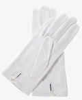 CS4101 (white) - Italian Silk Lined White Leather Wedding Gloves 2
