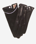 CS4622 (black) - Women's Italian Silk Lined Leather Gloves with Swarovski Crystal Trim 3