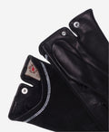 CS4622 (black) - Women's Italian Silk Lined Leather Gloves with Swarovski Crystal Trim 2