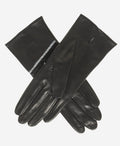 CS4628 (black) - Women's Italian Leather Gloves with Italian Silk lining and Swarovski Crystal Trim 2